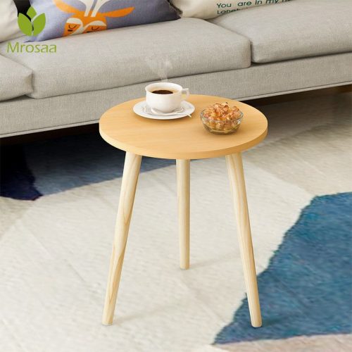 Round Wood Coffee Table Single Double, Small Low Round Wooden Coffee Table