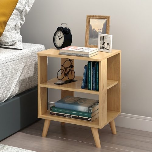 Open Solid Wood Nightstand Simply Side Tables